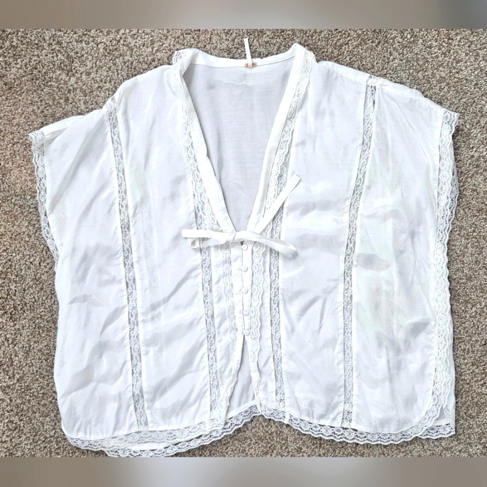 Free People Marigold Shine Lace Top, M